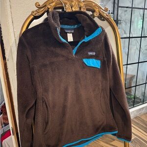 Patagonia Chocolate Fleece with Sky Blue Details